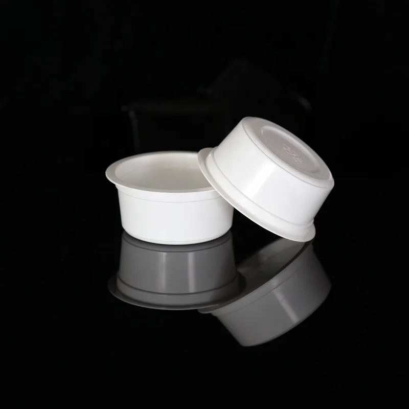 73ml Custom PP Material Disposable White Plastic Sauce Sealing Cup Tray