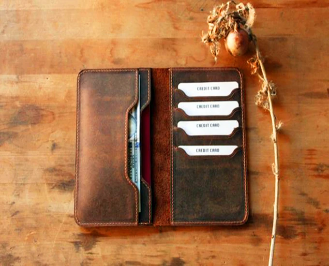 PERSONALIZED Leather  Travel Wallet, Distressed Leather Passport Holder, Passport case