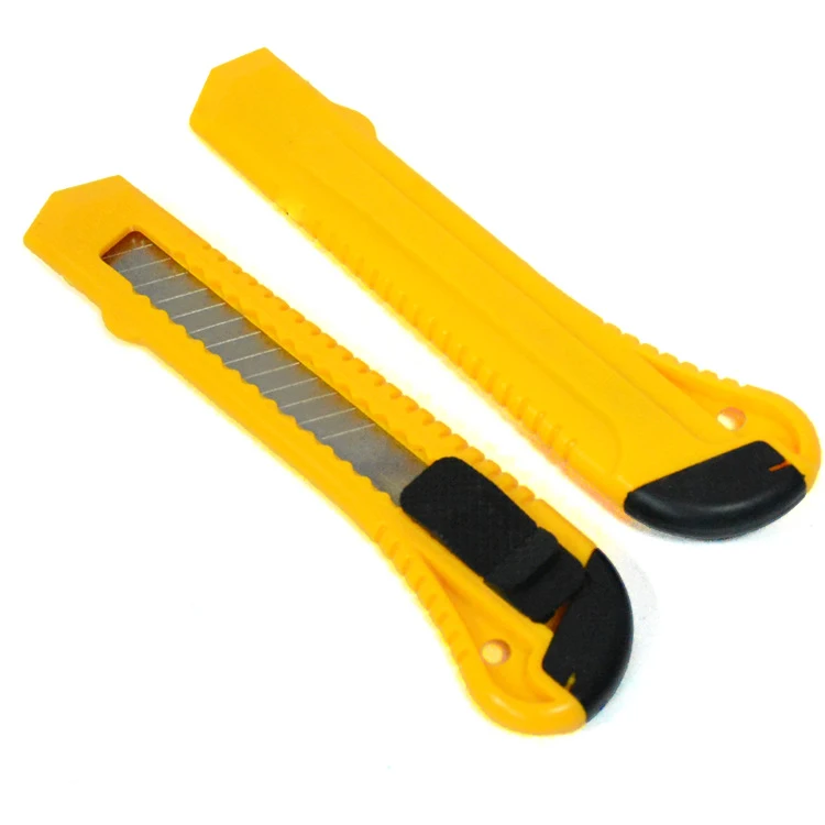 18mm Rubber Cutting Knife with Flexible Snap Wholesale Utility Knife, Auto Lock Safety Knife