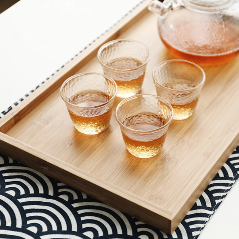 Plain bamboo wood food serving custom size rustic wooden tray