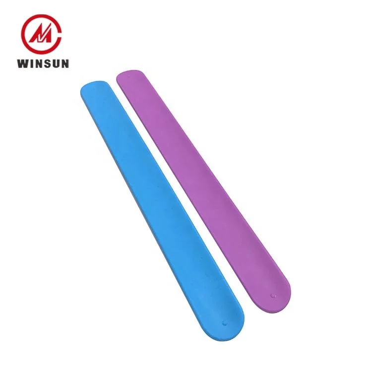 Custom Logo Silicone Slap Band, Colorful Rubber Silicone Ruler Slap Bracelet