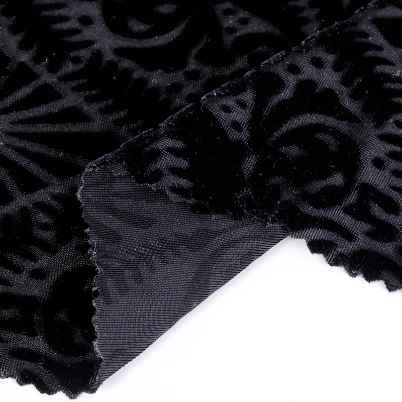 2020 Shaoxing нового модного дизайна контактные линзы на заказ 4 способа Джерси выгорания бархатная эластичная ткань для платья одежды