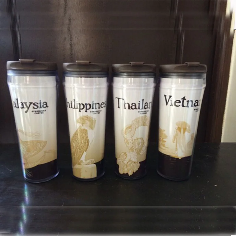 wholesales double wall plastic insert paper travel mug, bpa free photo insert travel mug with custom logo,16oz paper mug