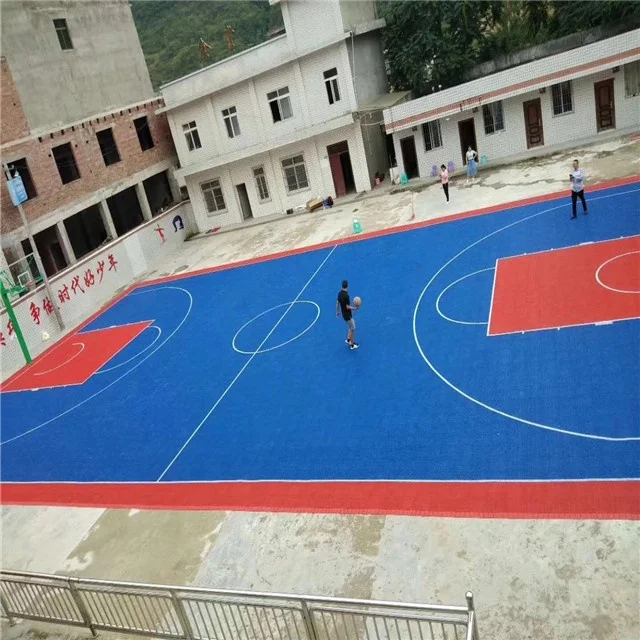 wet pour surfacing 3x3 PP interlock modular basketball half court