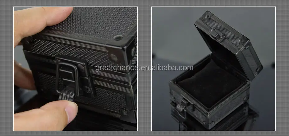 Watch Jewellery Storage Display Present Gift Box Case Aluminum Black