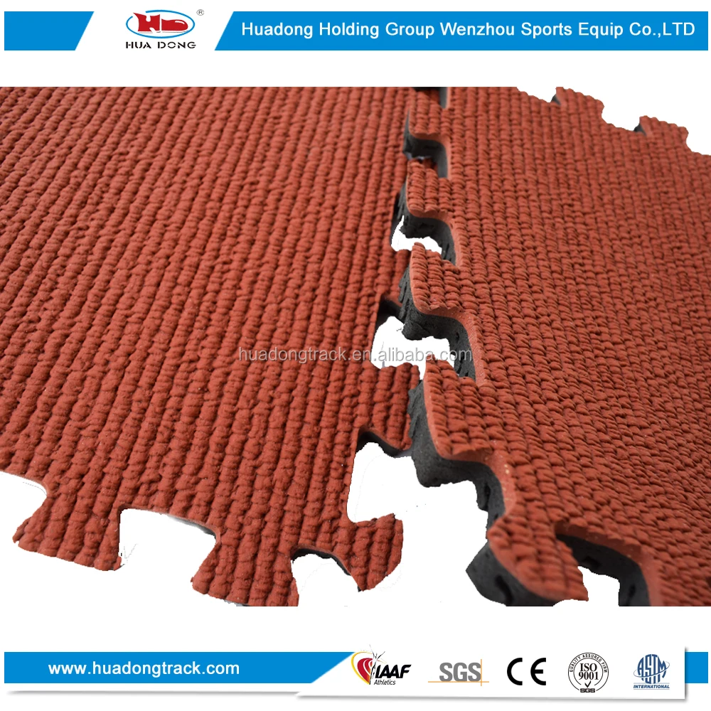 
Recycled safety sports mat interlocking rubber flooring tile 