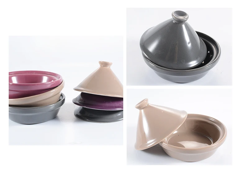 Colorful Microwave Oven Ceramic Moroccan Mini Tagine Pot Sets Multi Use Stoneware Kitchen Tool Hot Selling with Lid