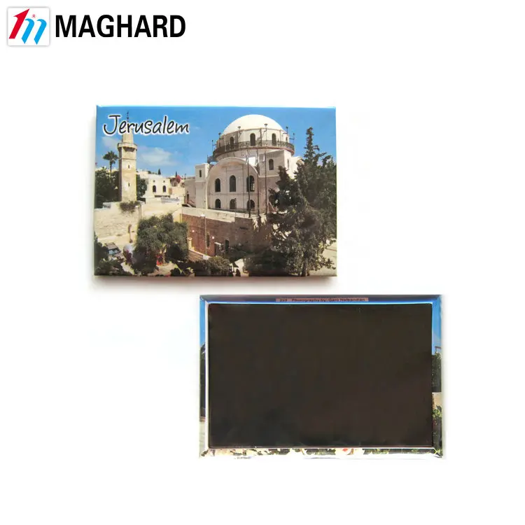 
China supplier custom Jerusalem Tinplate Fridge Magnet for Isreal Tourist souvenir 