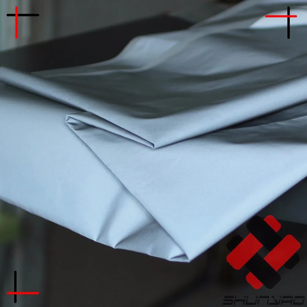 Высокопрочная полиэфирная Серебристая светоотражающая ткань для куртки