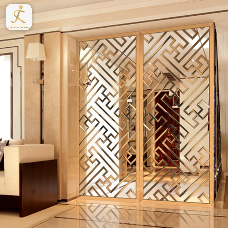 Metal Interior Style for Living Room Decorative Hotel Articles Half Height Divider Square Small
