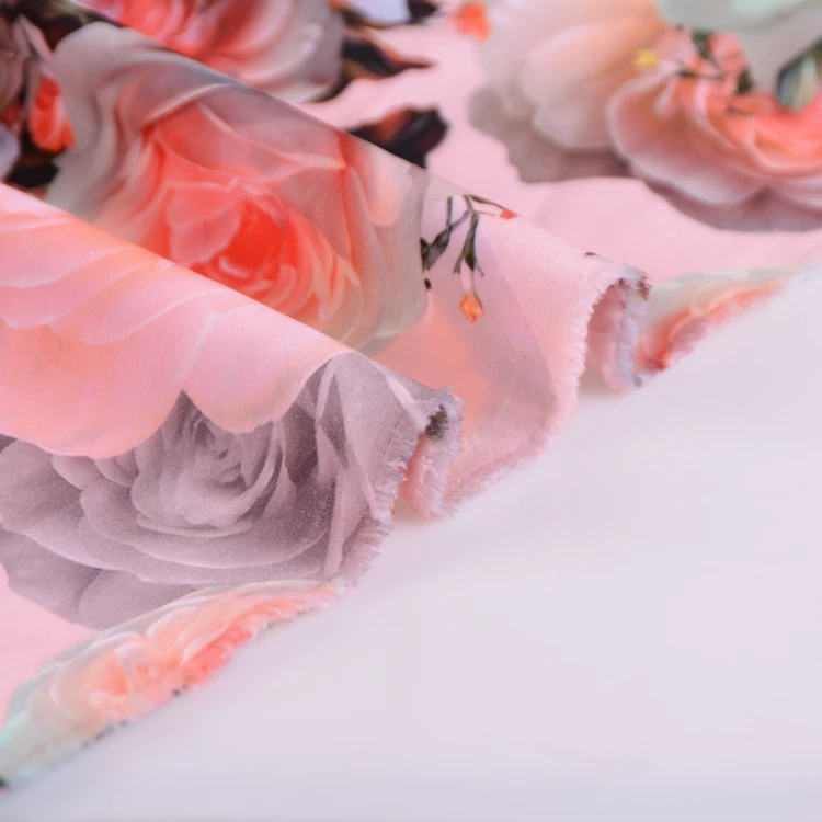 
Super soft minky digital print flower design breathable stretch fabric for women garment 