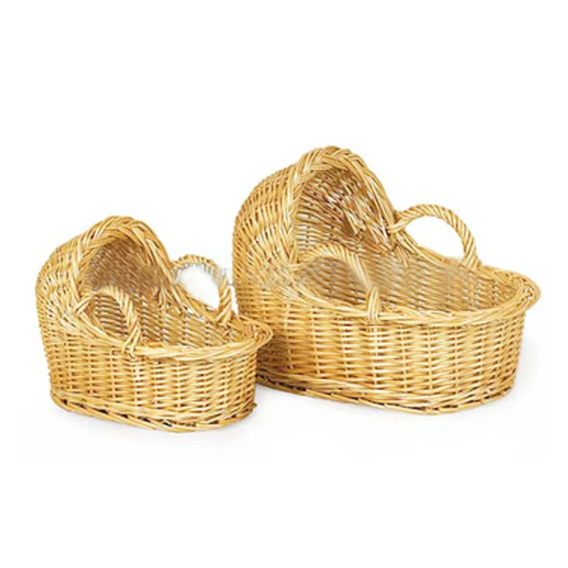 
2016 New eco-friendly woven willow wicker baby bassinet basket 