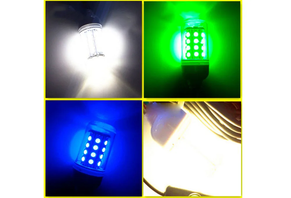 12V LED Submersible Fishing Light IP68 Underwater Fish Attract Finder Lamp