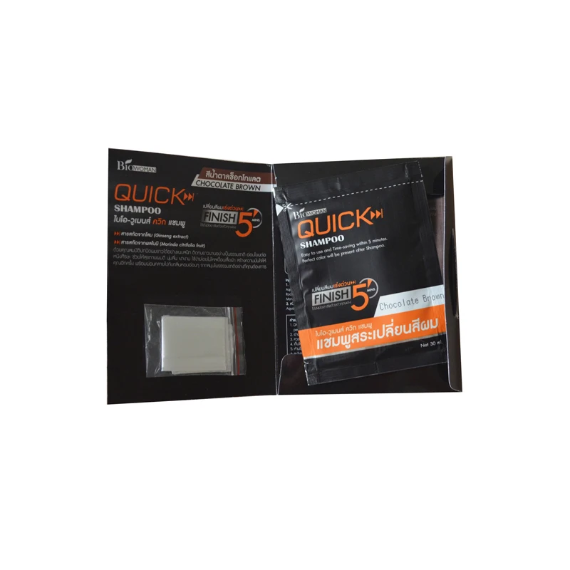 Wholesale Best Thailand Quick 5 Magic Natural Herbal Brown Hair Dye Shampoo Permanent Hair Color in Cream Sachet
