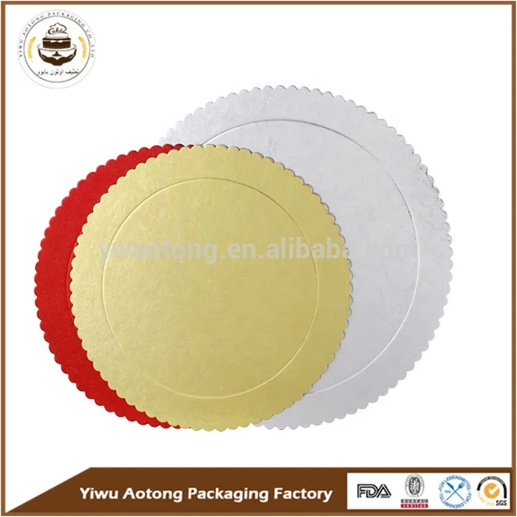 China Wholesale Round Shape Gold And Silver Cake Base