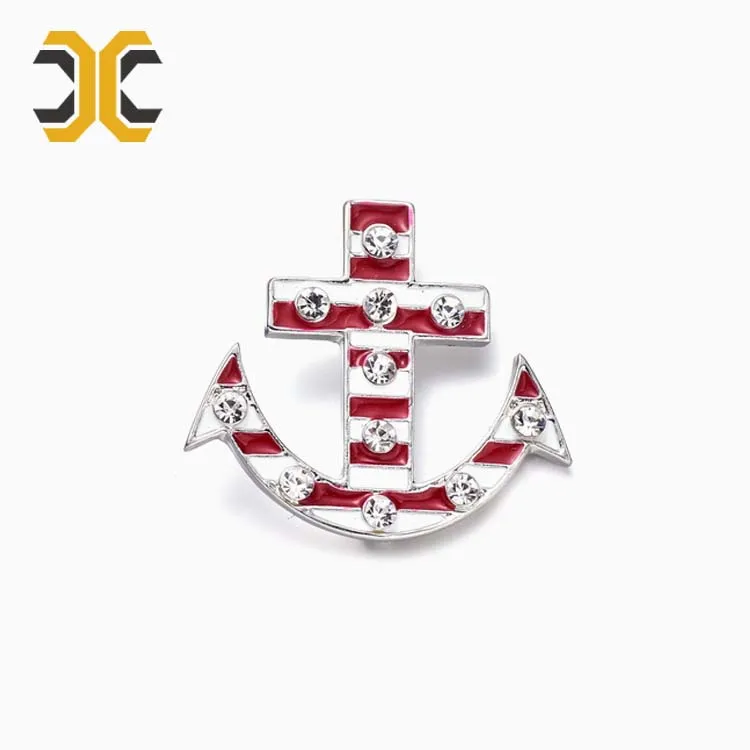 custom soft enamel sailboat anchor helm 3d lapel pin