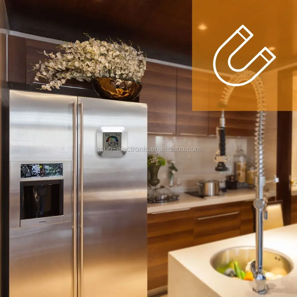 Touchscreen LCD Display Digital Alarm Clock with Hygrometer and Thermometer