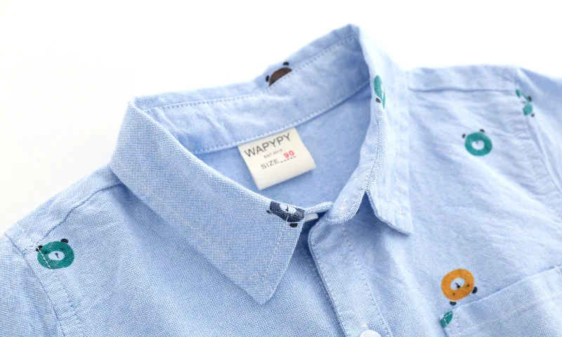 Boys Long Sleeve Inc Little Bear Full Of Oxford Spinning Collar Shirtkids Shirt With Ru Online Wholesale Shop