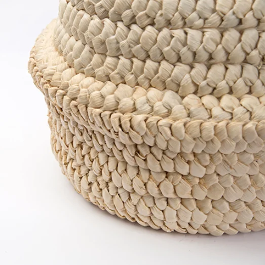Woven Corn Husk Maize Seagrass Straw Banana Leaf Maize Bathroom Toy Laundry Bin Foldable Big Belly Storage Basket With Handles