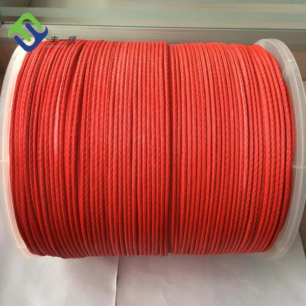 3mm 12 strand Red UHMWPE paragliding winch rope