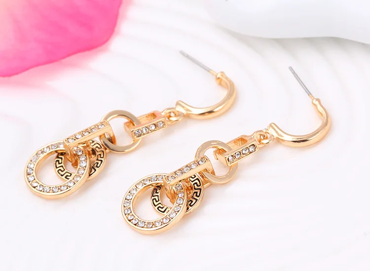 Necklace and earring jewelry set, fashion 18k gold plated jewelry set