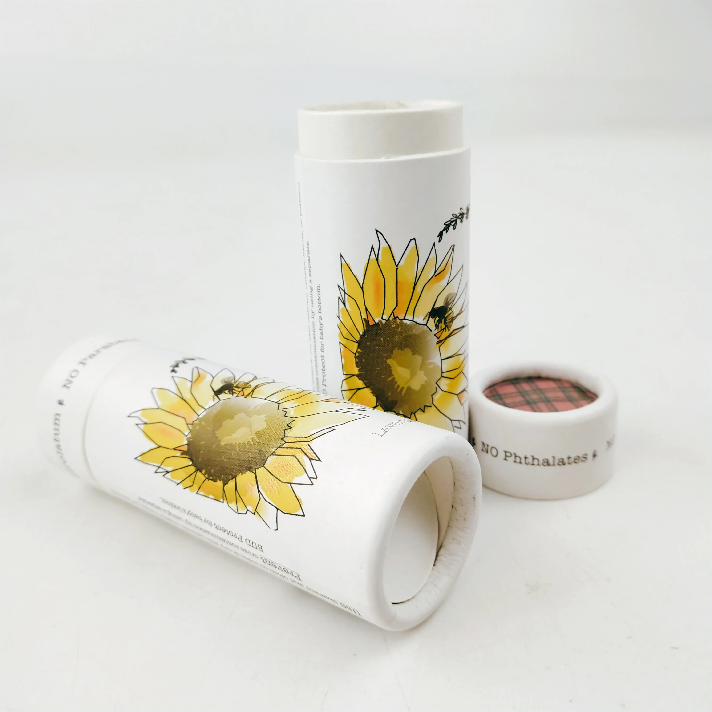 eco friendly paper deodorant stick container lip balm tube with aluminum foil inner