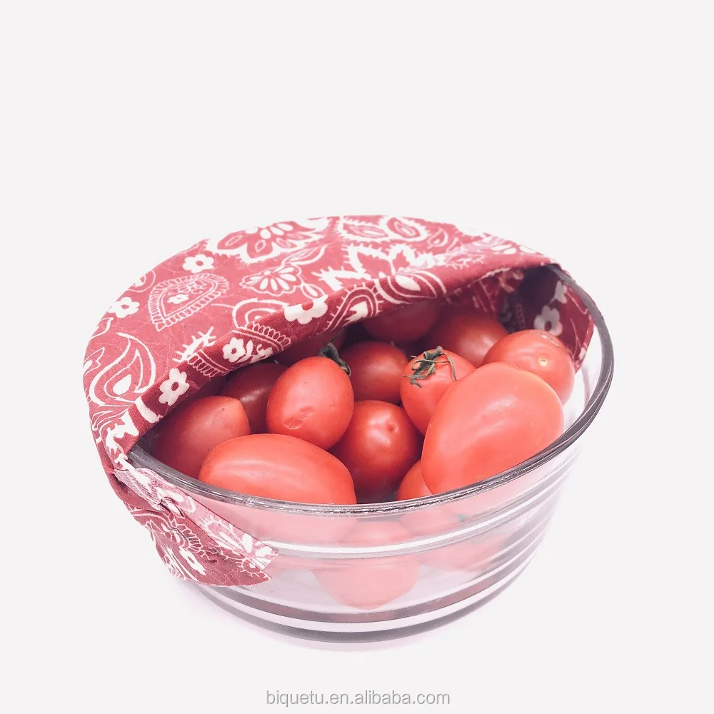 
GOTS Organic Cotton Fabric Bees Wax Food Wrap Reusable Beeswax Food Storage 