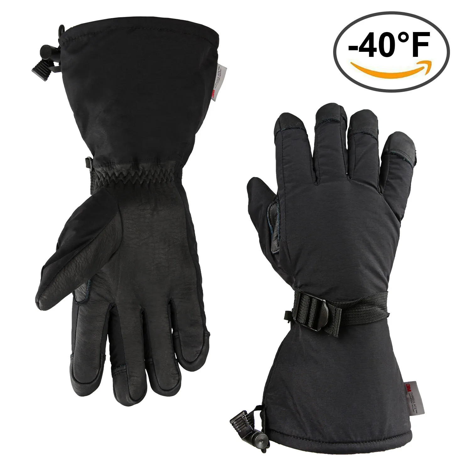 
Custom waterproof leather outdoor sport snow warm winter ski gloves thinsulate winter waterproof mittens 
