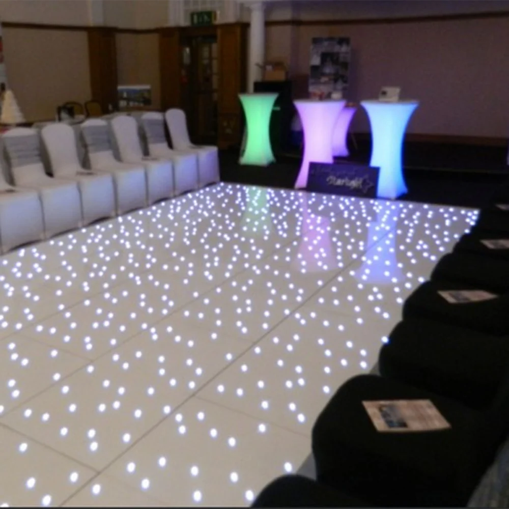 
factory best selling acrylic twinkling led star dance floor led black/white sensitive starlight wedding led dancefloor 