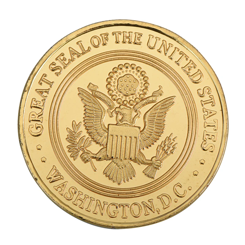 WR United States Freedom Gold Plated Coin Christmas Gifts US Eagle Golden Metal Challenge Coin for Collection