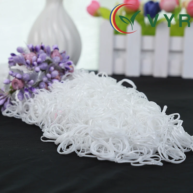 VYR 8024 white color bands 30KG/BAG China supplier high quality color large tpu hair elastics hair accessories