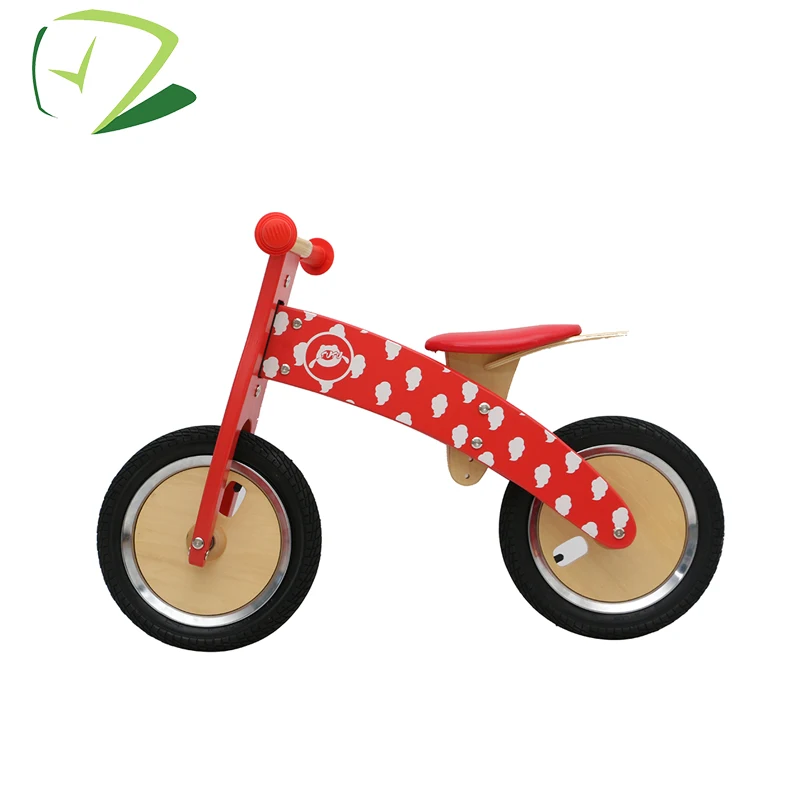 
Red kids balance running wooden bicycle for exercise balance ability 