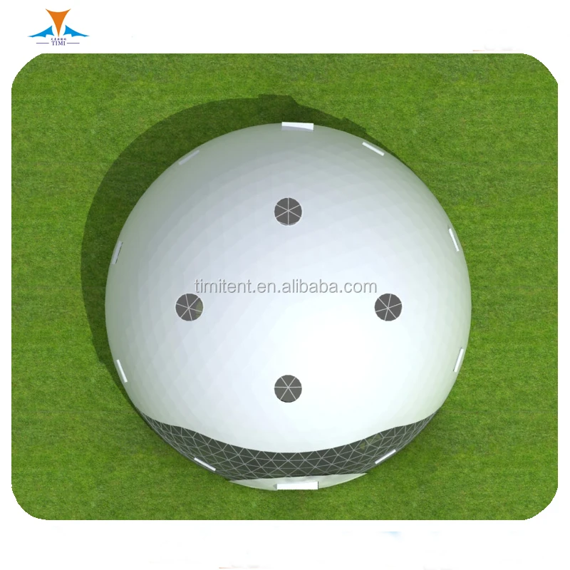 Custom color 10M domes pvc geodesic with bathroom set geo camping tent