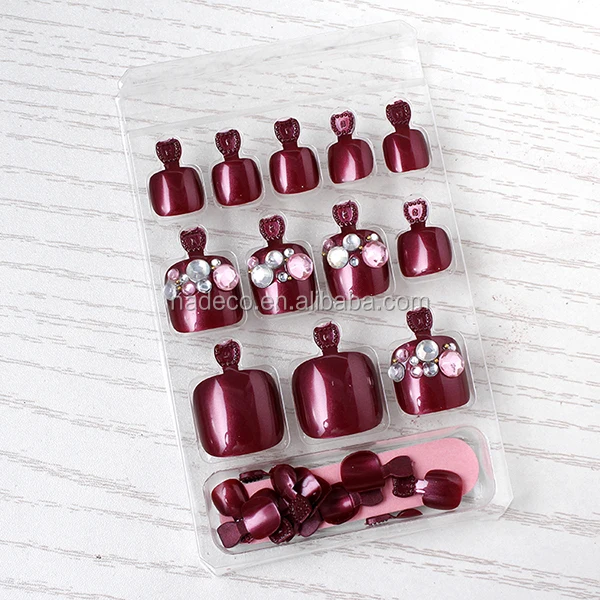 Gems False feet Nail 3D Jewelry Bride Wedding Acrylic Toe Nails