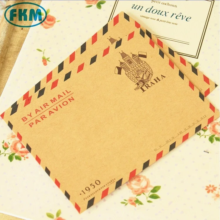 Mini Vintage Style Airmail Kraft Paper Envelope