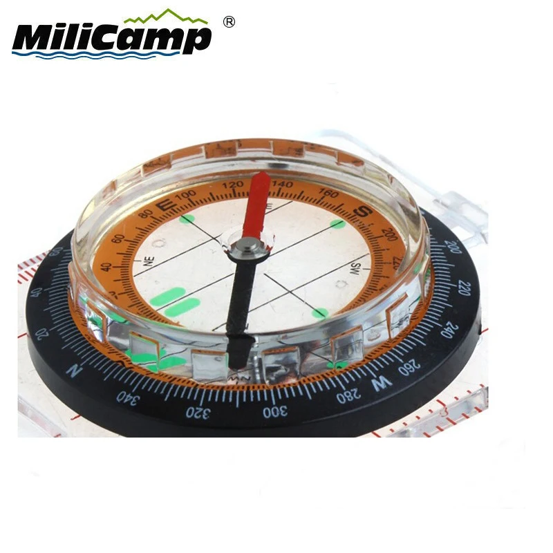 Outdoor camping liquid plastic Measure prismatic map compass