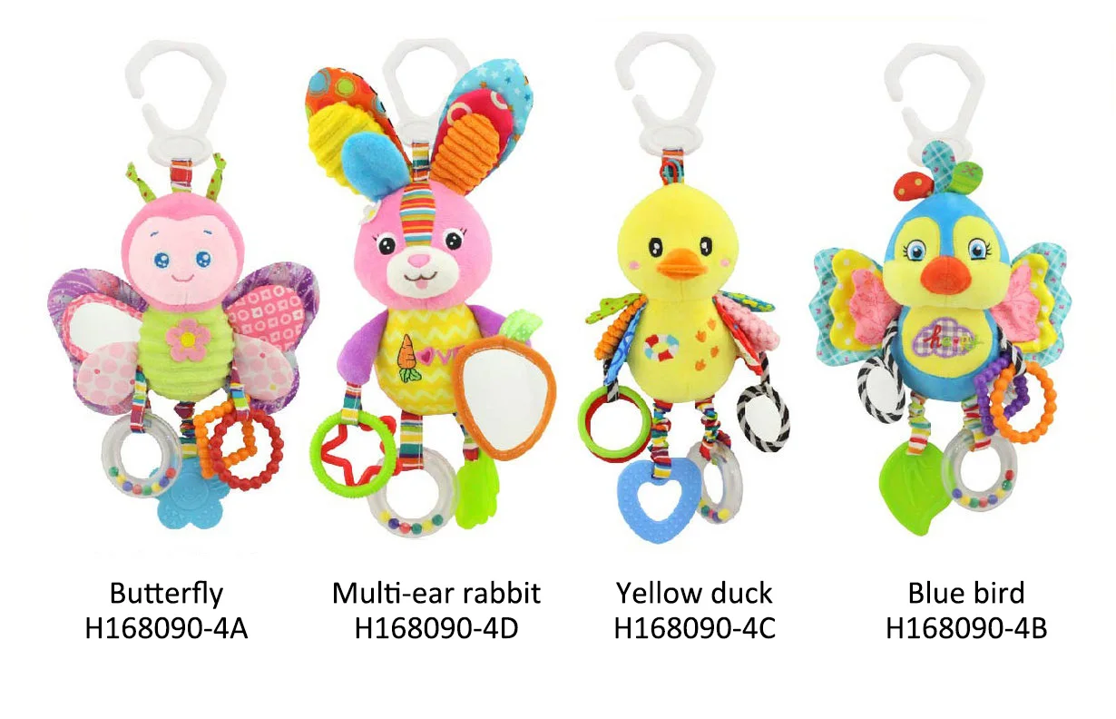 
infant stroller toys washable squeaker car toys, kids hanging toy for crib with rattle ring, mirror for self discovery, teethers 