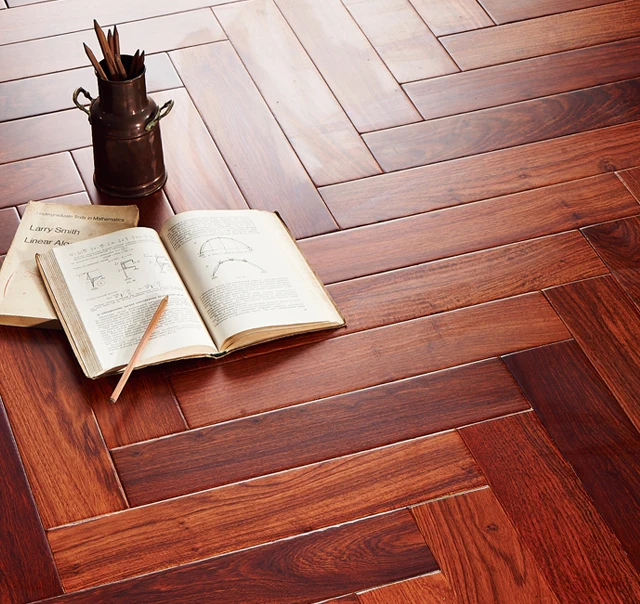 Natural Rustic Pine Hardwood herringbone wood flooring