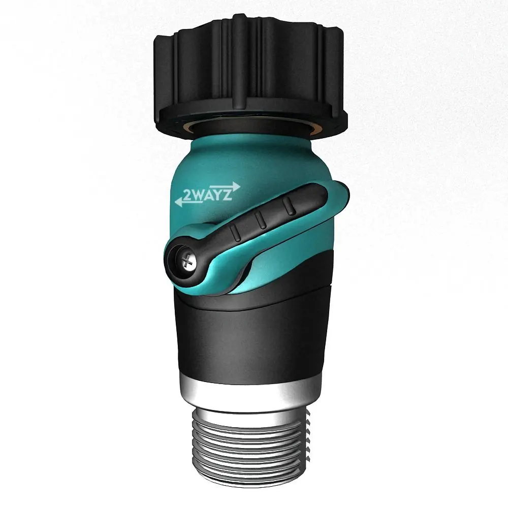 Garden 3/4" swivel water hose tap connector with valve