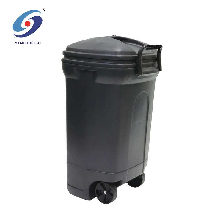 
Solid rubber wheel double wheel amusement park outdoor trash can 