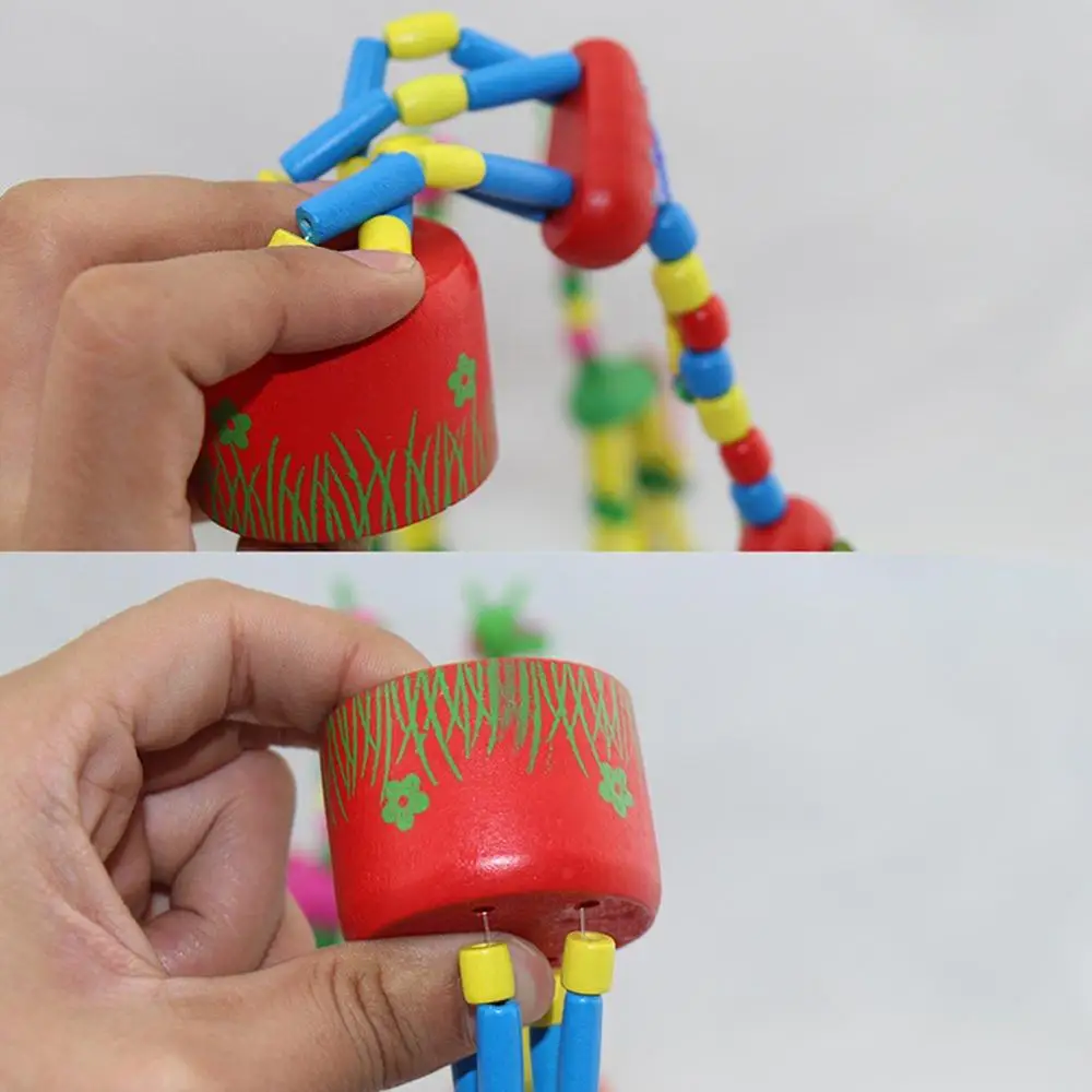 kids intelligence dancing stand giraffe wooden toy
