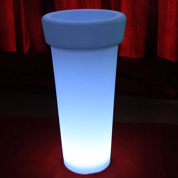 Light up flower pot lighted outdoor flower pots PE material led vase light