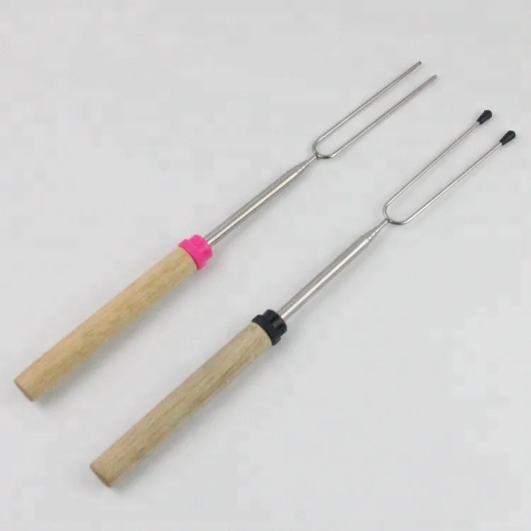 
 Набор палочек для запекания, комплект из 2 раздвижных вилок из нержавеющей стали для кемпинга, горелки  