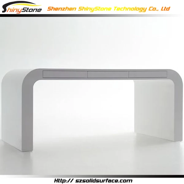 Stylish Long bench top table design solid surface high-end outdoor dining sets