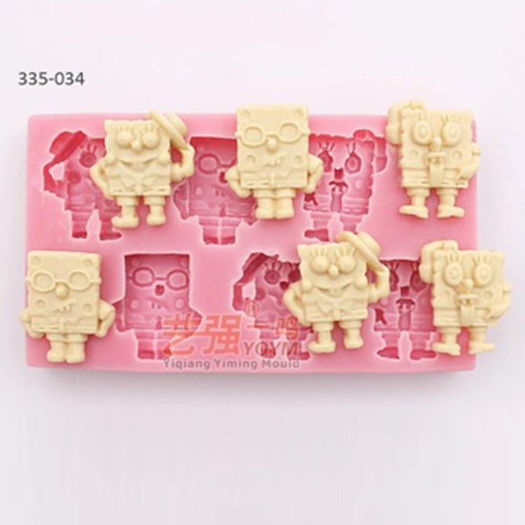 silicone cake mould sponge bob,fondant cake decorating tools,silicone impression mold
