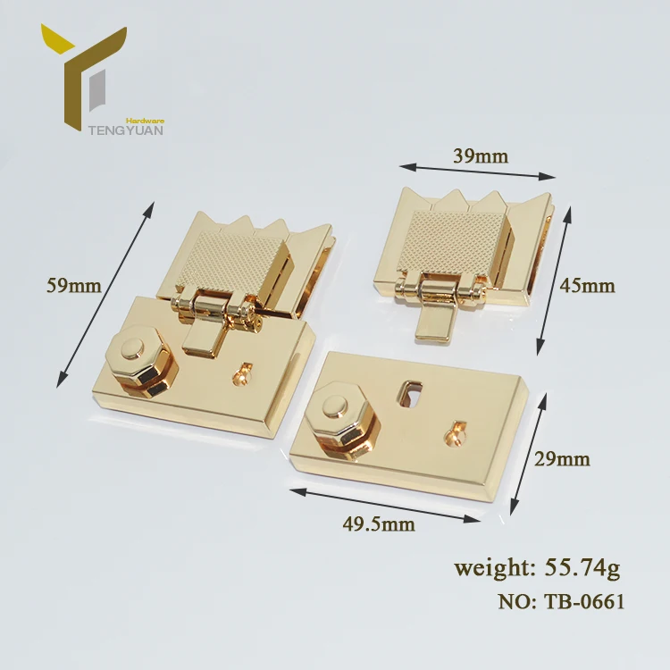 Guangzhou wholesale market bag metal push button lock metal push open lock for handbags