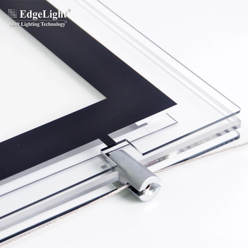 Edgelight CF5 customized sizes double sides slim led acrylic magnetic digital photo frame with led light strip