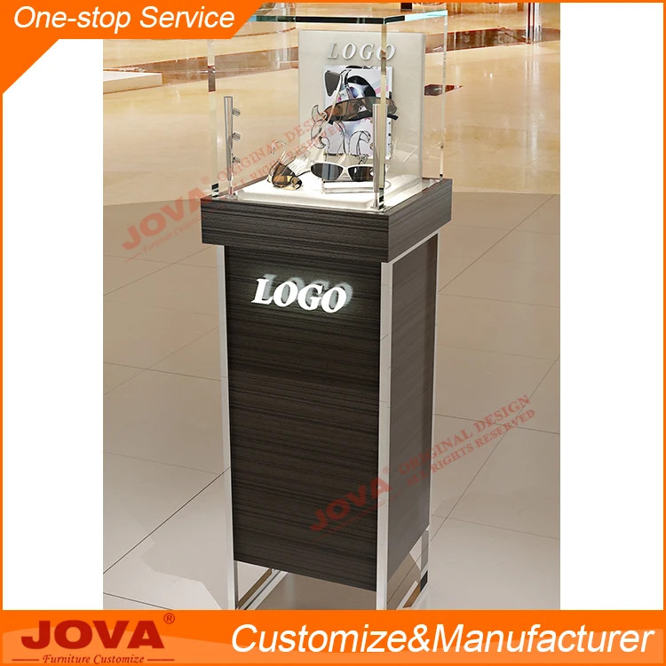 Modern optical shop equipment wood and glass optical display cabinets tray for eyewear shop