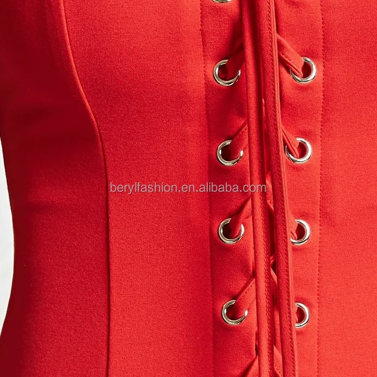 Beryl fashion ladies elegant Ponti roma lace up shift club dresses apparel