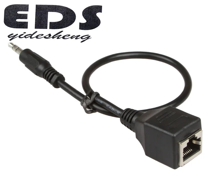 DC3.5mm To RJ45 Socket Ethernet Adapter Wire 30cm Male Jack TRS Audio Cable
